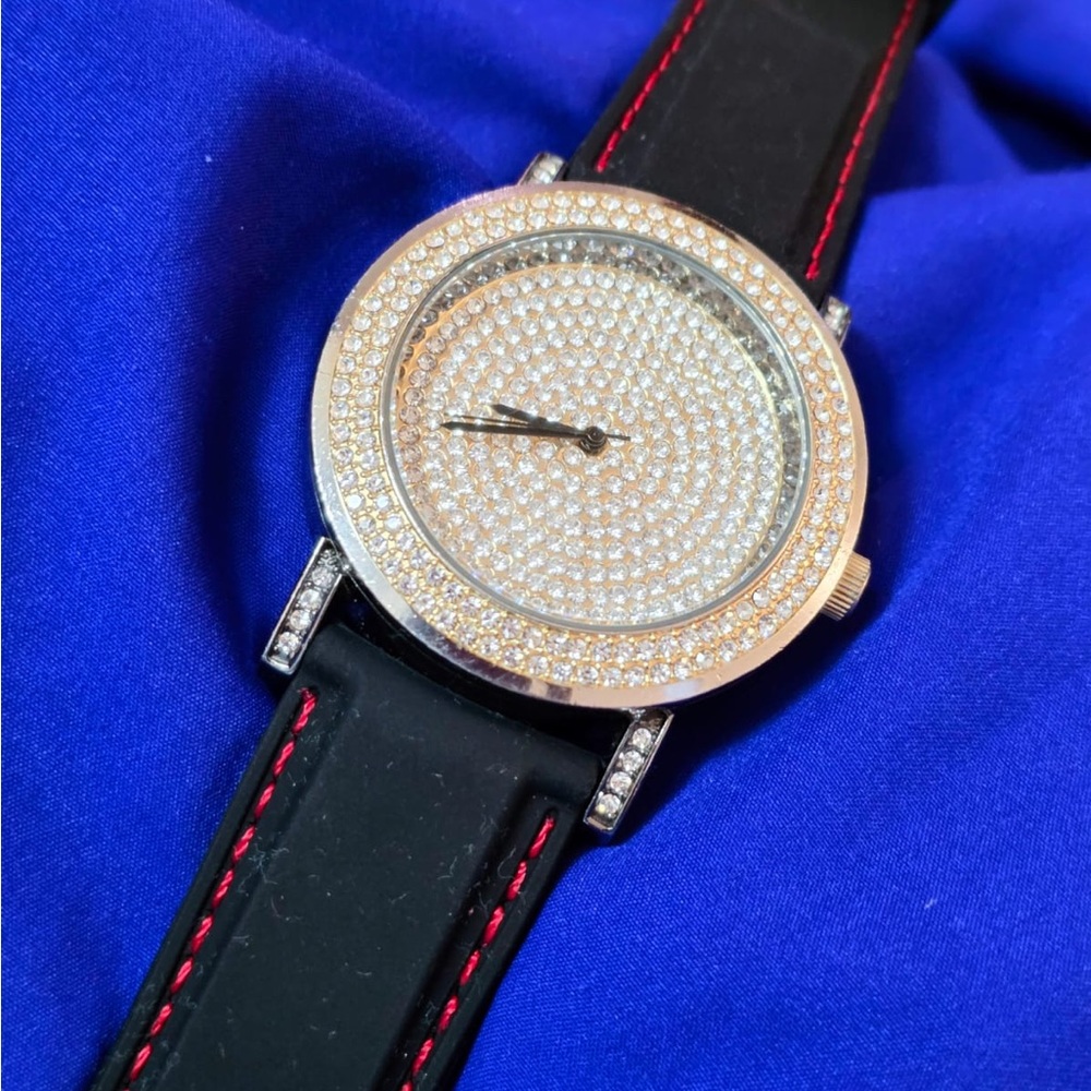 NY London Crystal Paved Mens Watch 45mm